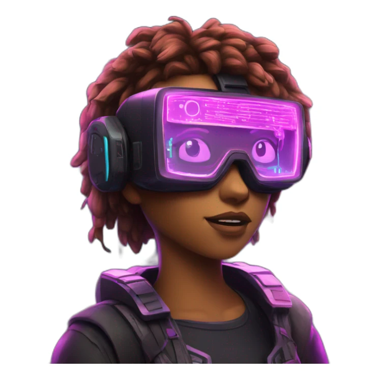 Password hero in a cyberpunk VR environment with neon lighting. sticker