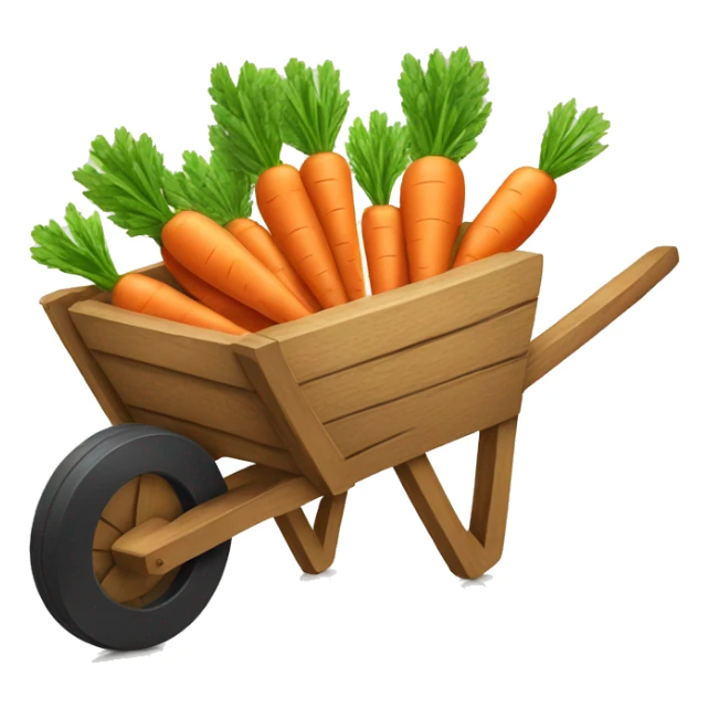 Carrots in a wooden  wheelbarrow  sticker