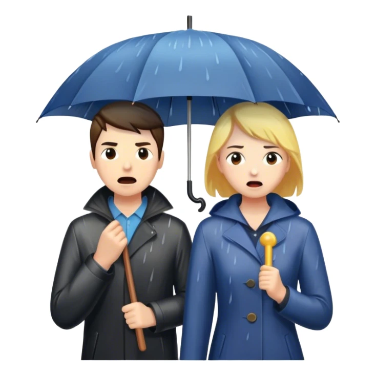 A person stands in the rain holding an umbrella, while another person (the narcissist) screams at the storm, getting drenched. The first person looks calm and dry, choosing to protect themselves rather than fight the uncontrollable.  sticker