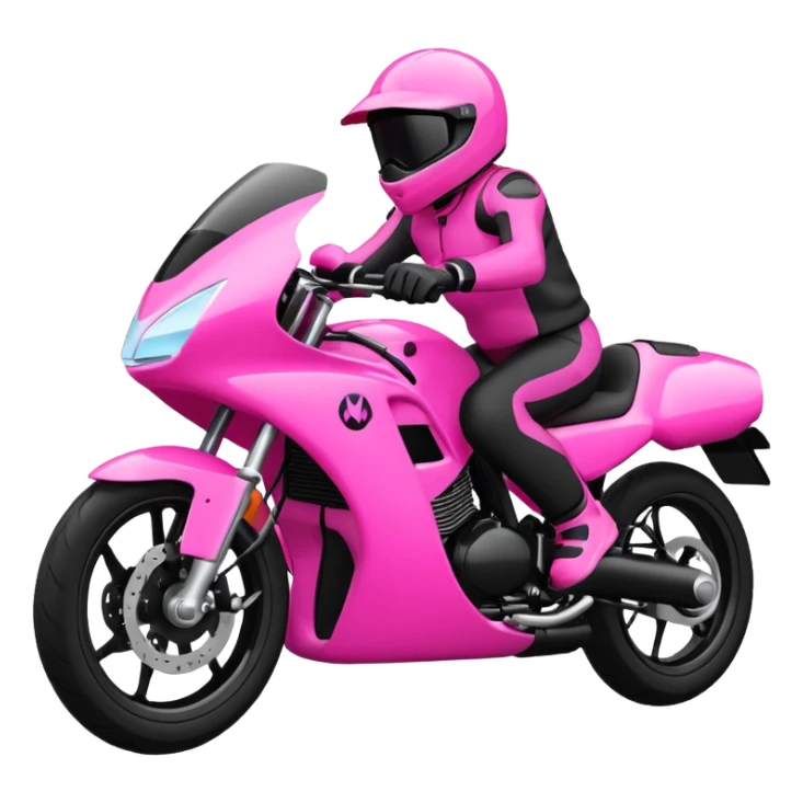 moto sportiva con scritta nera e solo avanti rosa fluorescente  sticker