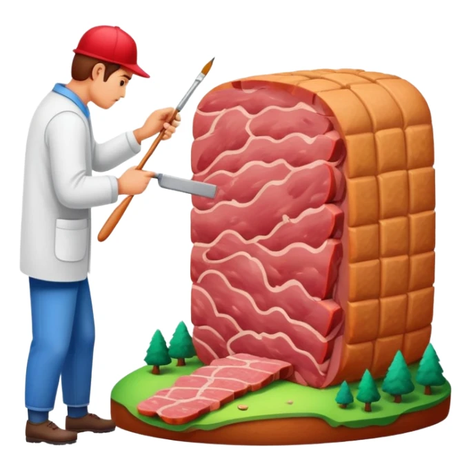 artist painting a SPAM meat landscape  sticker