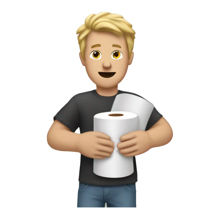 White man with toilet paper hands sticker