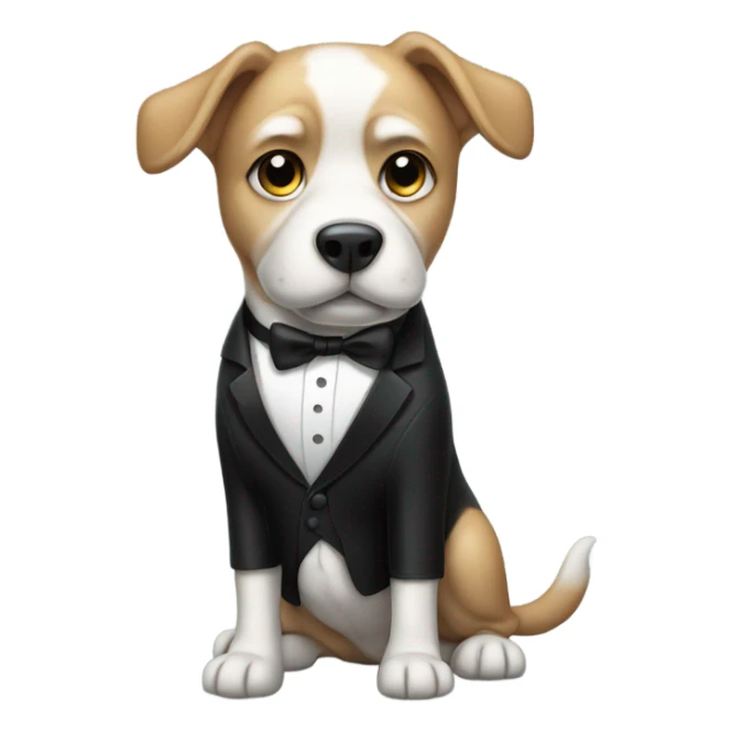 dog wearing a tuxedo sticker