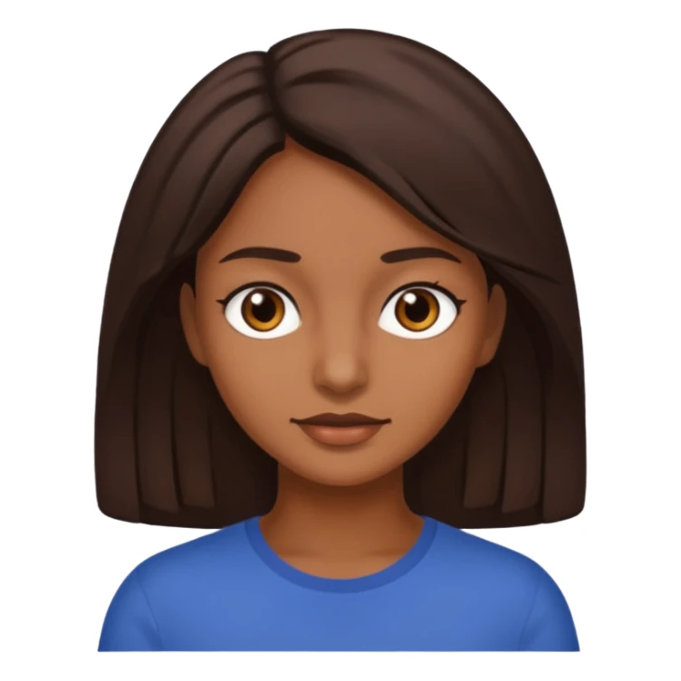 Sou morena, meu cabelo é castanho médio escuro e meus olhos é castanho escuro sticker