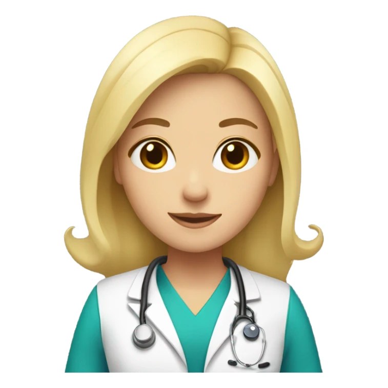 girl with blonde hair in doctors uniform sticker