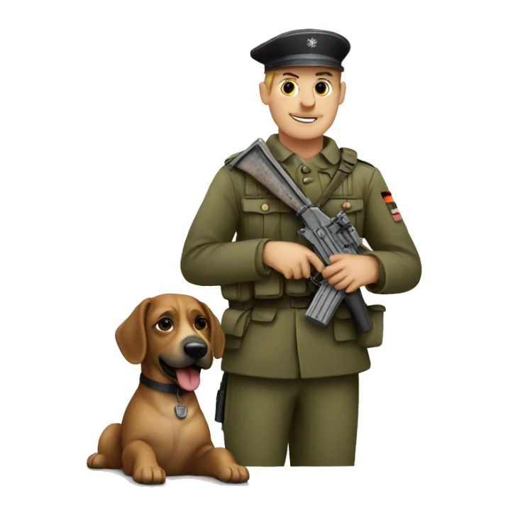 A German soldier with a dog sticker