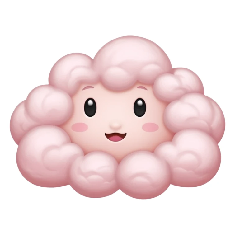A soft pink cloud with gentle cotton-like fluff. sticker