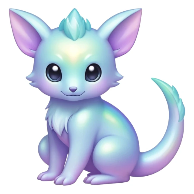  Iridescent pale pastel fakemon-creature  sticker