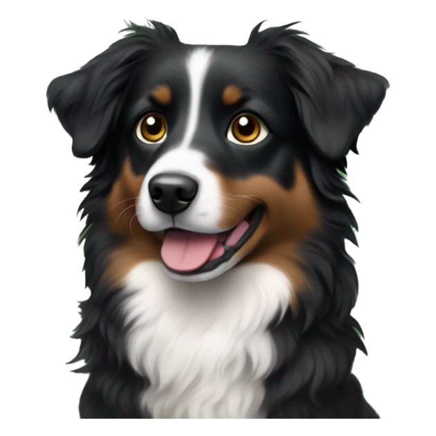 Small black australian shepherd dog Christmas tree sticker