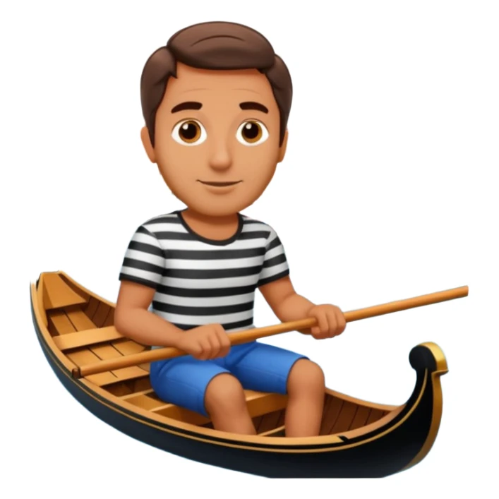 venice gondola driving italian man sticker