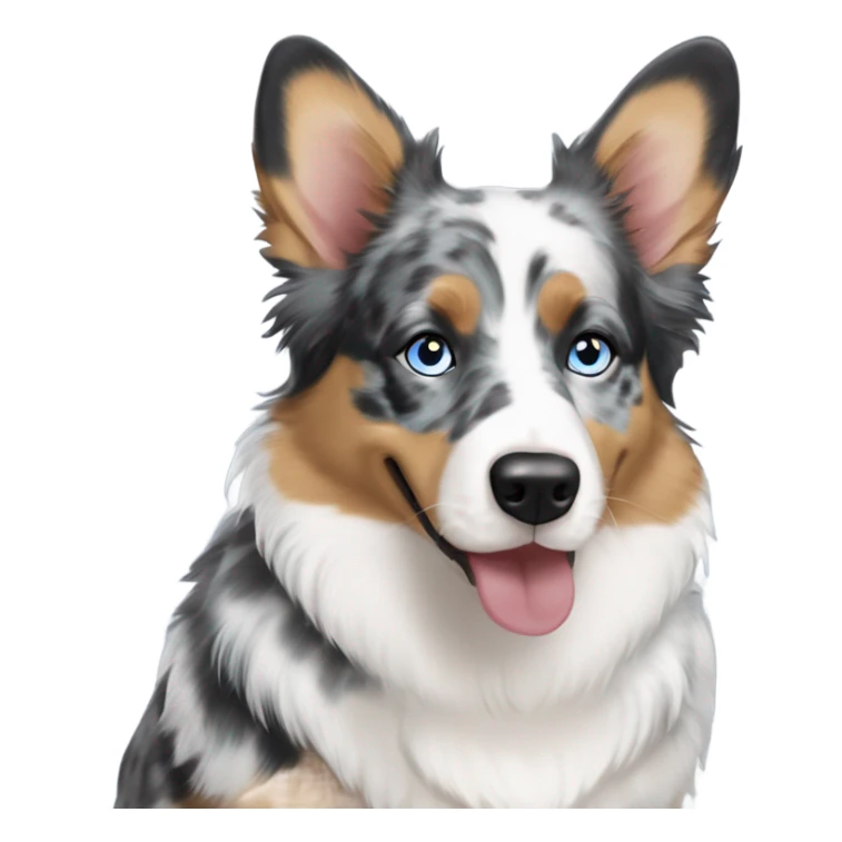 blue merle corgi and Australian shepherd mix with blue eyes sticker