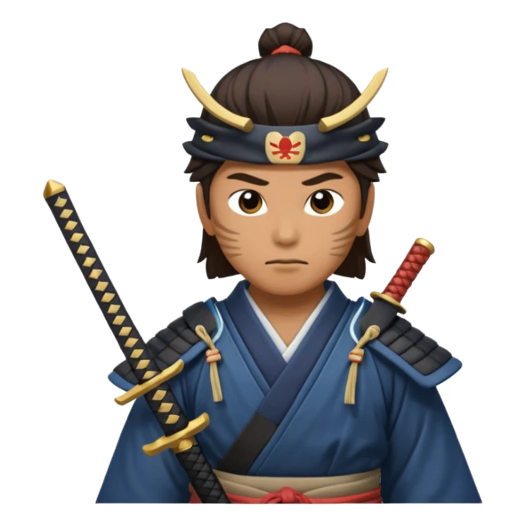 Samouraï with sword and shadow look to the sky  sticker