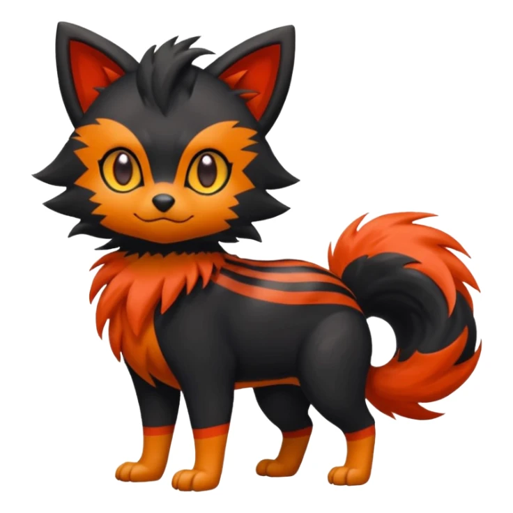 Zorua-Litten-Fakémon-hybrid-creature (full body)  sticker