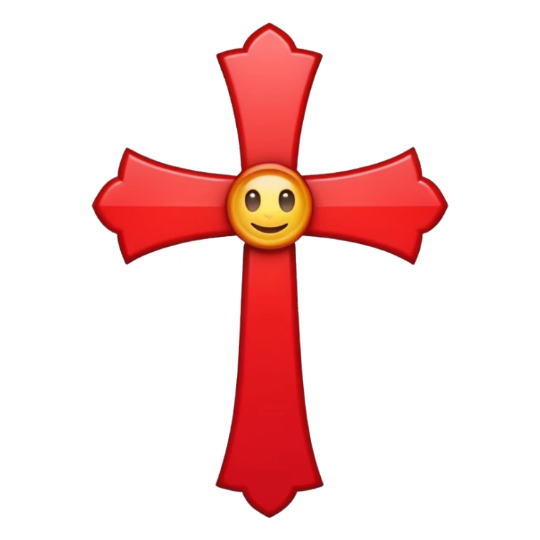 A bright crimson cross with smooth edges and balanced proportions. Clean emoji style sticker