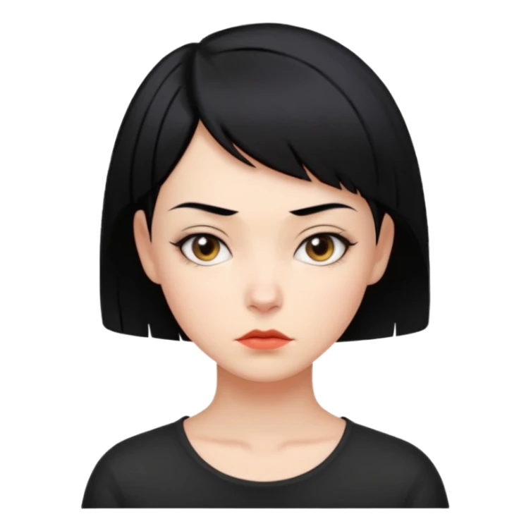 frau freche extreme schwarze Kurzhaarfrisur asynchron sticker