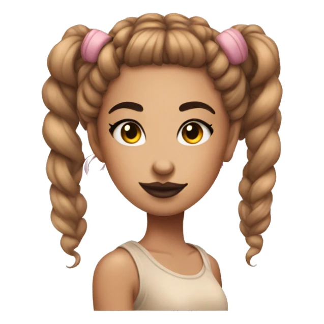 Tattooed girl with space buns and side bang sticker