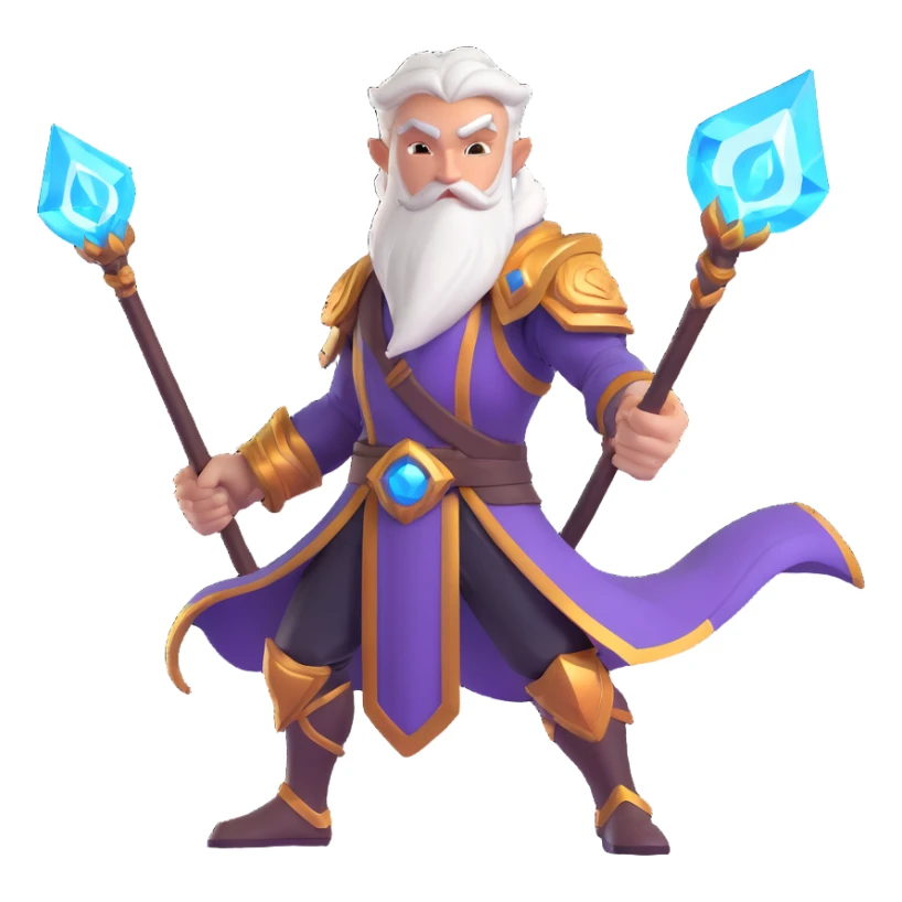 Viktor from League of Legends, dynamic pose, glowing staff, no text, neutral background, emoji style sticker