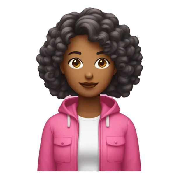 Mulher branca com cabelo curto solto e roupa rosa sticker