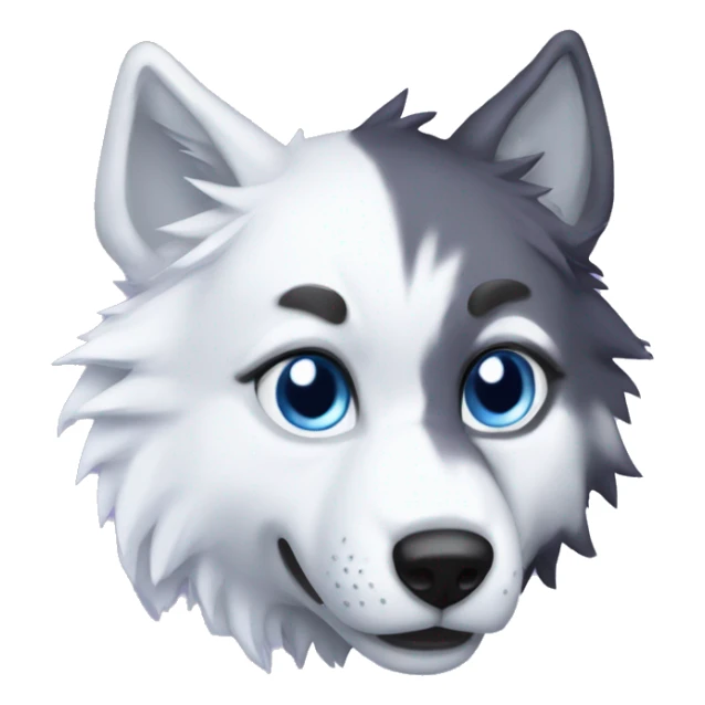 make me a blue and whit and purple wolf snow sticker