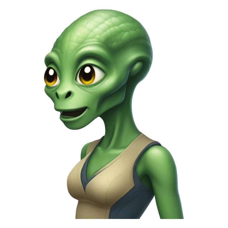 Alien reptilian woman, working sticker