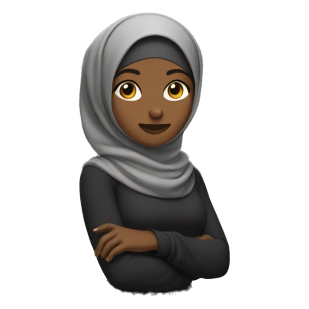 Black hijabi shoulders shrugging  sticker