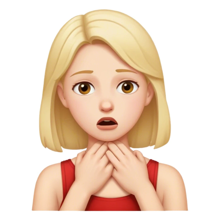 girl pretending to choke herself  sticker