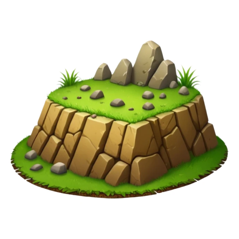 A slice of land. grass on top, dirt on the lower half. sticker