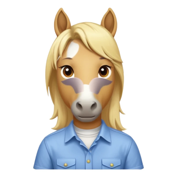 blonde horse with shirt  sticker
