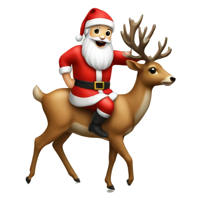 Santa claus on a deer sticker