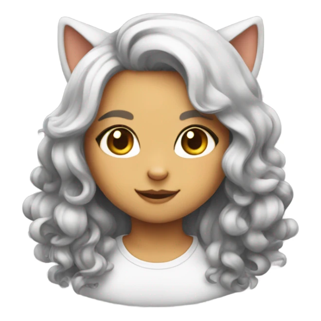 cutegirl cat with perfect hair sticker