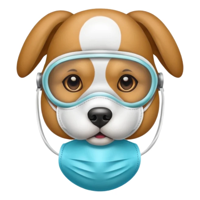 dog Wearing Medical Mask sticker