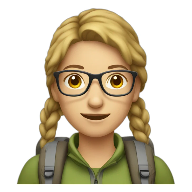 caucasian female hiker with glasses sticker