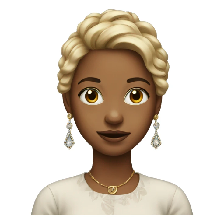 portrait of a girl with earrings sticker