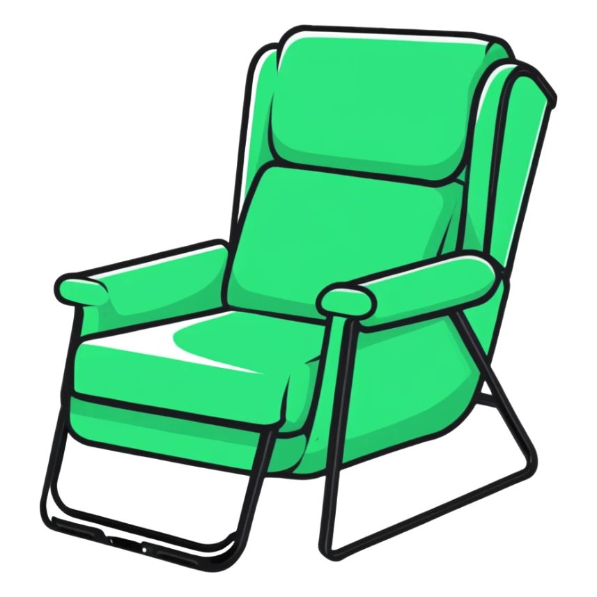 angled smartphone in foreground displaying armchair product page, with sparkle effect on the left side sticker