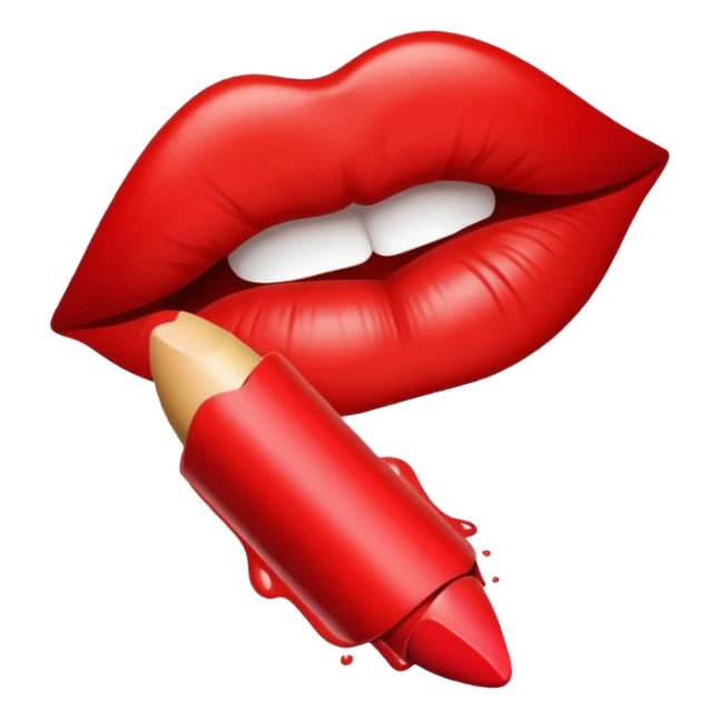 Marca de beijo vermelho igual emoji do iPhone  sticker