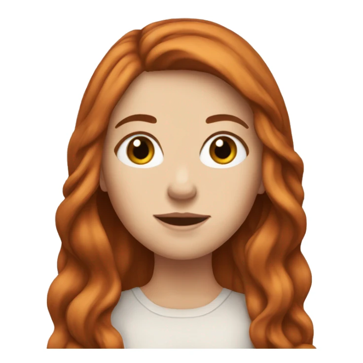 white girl with long auburn hair  sticker