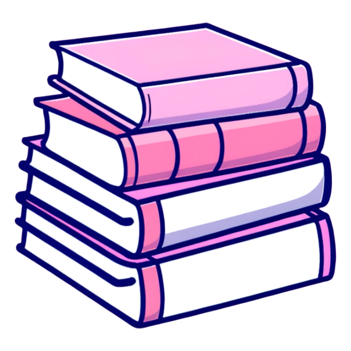 pink books cartoon sticker sticker