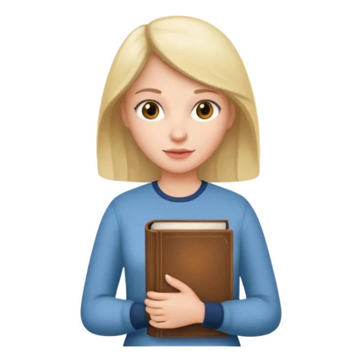 woman holding book sticker