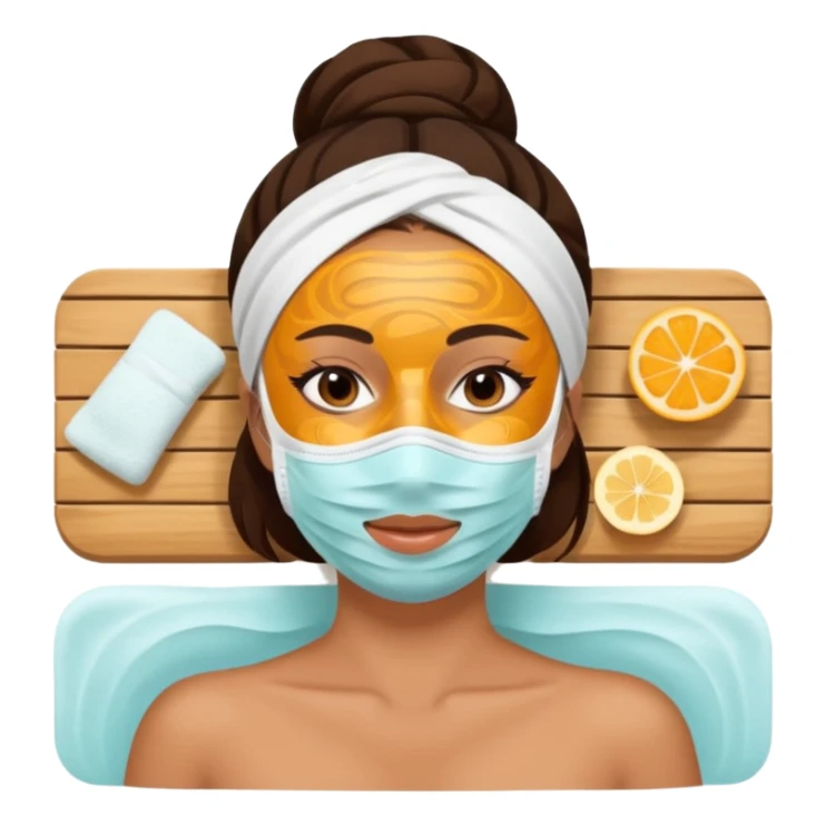Lady with face mask spa beauty full face relaxing sticker