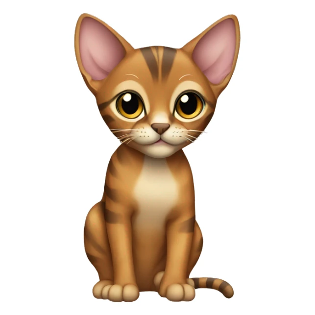 An Abyssinian cat with stripes on its body waves its paw sticker