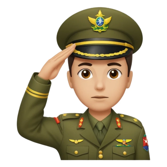 Ele precisa ter o fardamento do exército Brasileiro e fazer continência  sticker