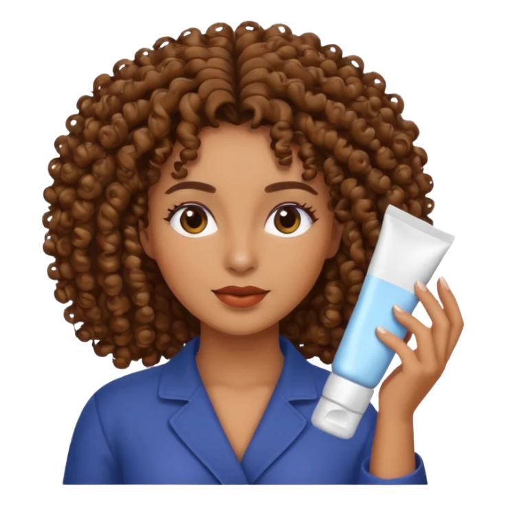 Mulher fazendo Skincare cacheada sticker