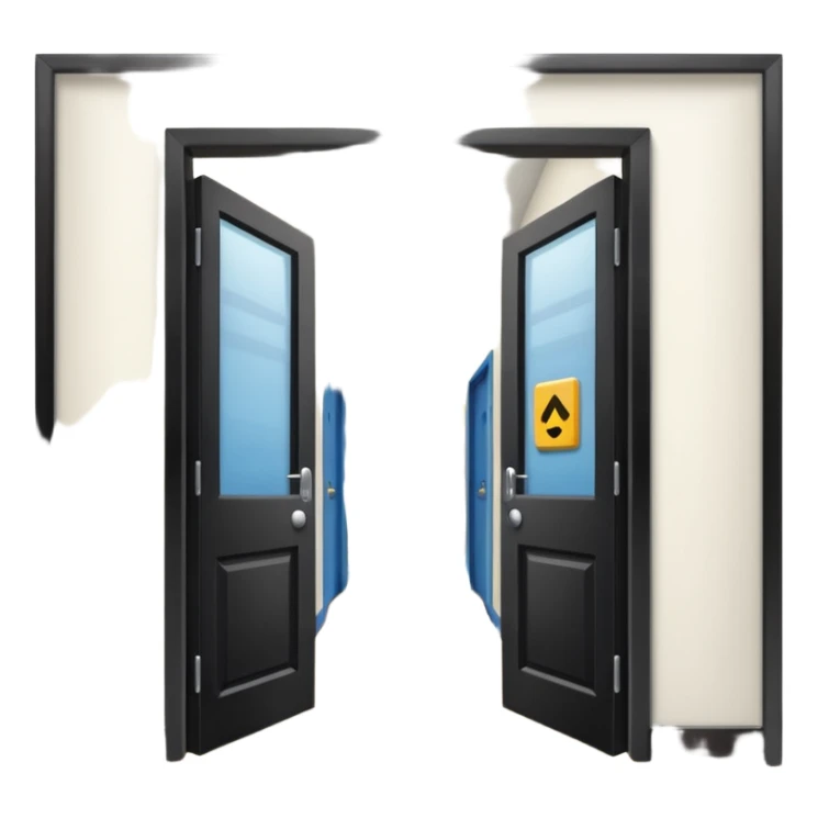 open door looking out into corridor in school sticker