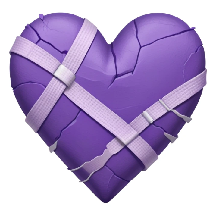 purple heart with a bandage sticker