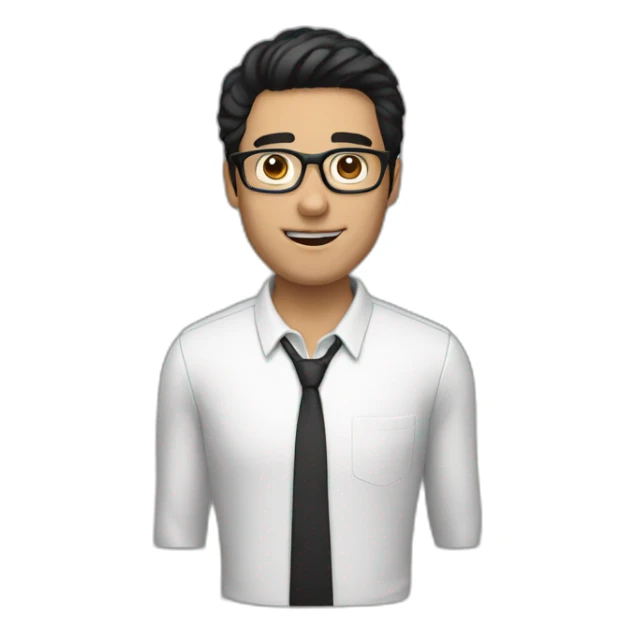 A guy white with a black hair wearing glasses  sticker