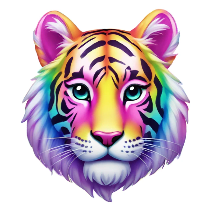 Lisa frank rainbow tiger jewels on stripes sticker