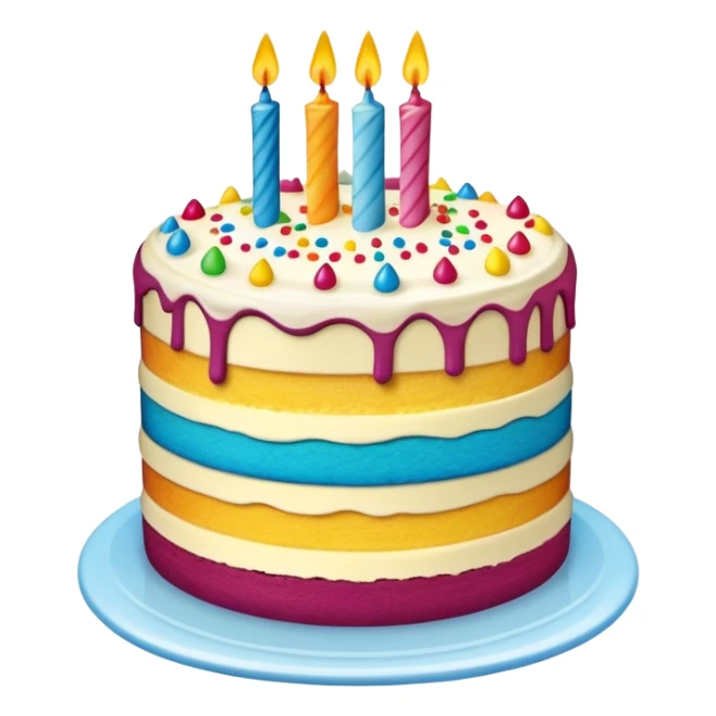 Birthday cake but in half sticker