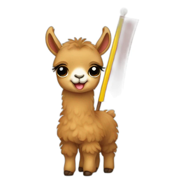 Baby llama with the Spain flag sticker