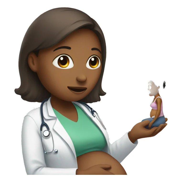 pregnant woman talking to a doctor sticker