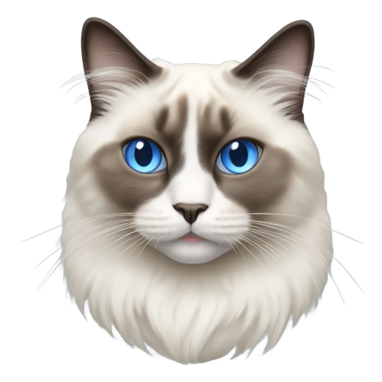 Realistic ragdoll cat with blue eyes female sticker